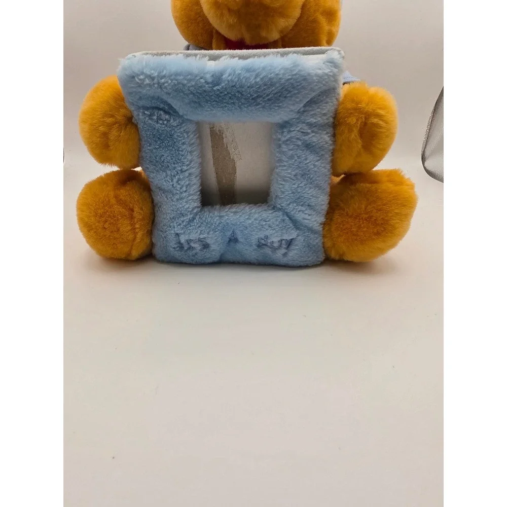 Disney Winnie the Pooh Its A Boy Blue Plush Picture Frame Nursery Decor 11in